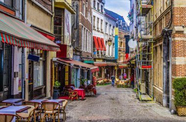 Brüksel 'in merkezindeki Alley. Avrupa Belçika