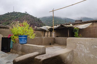 Bir Berberköyünden Atlas dağ manzarası. marakeş fas