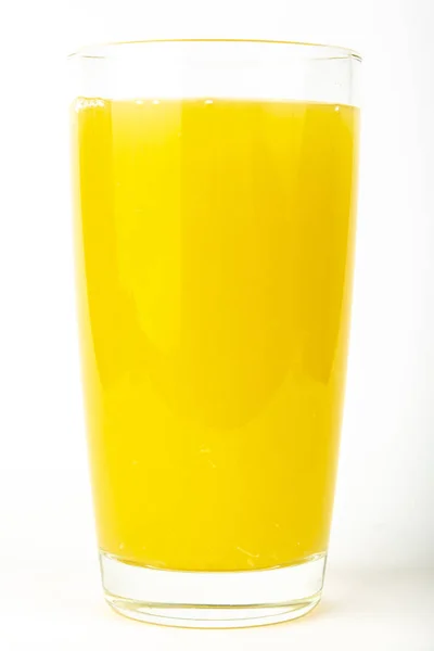 Orange Juice Yellow Orange Glass Isolated White — Stock Photo, Image