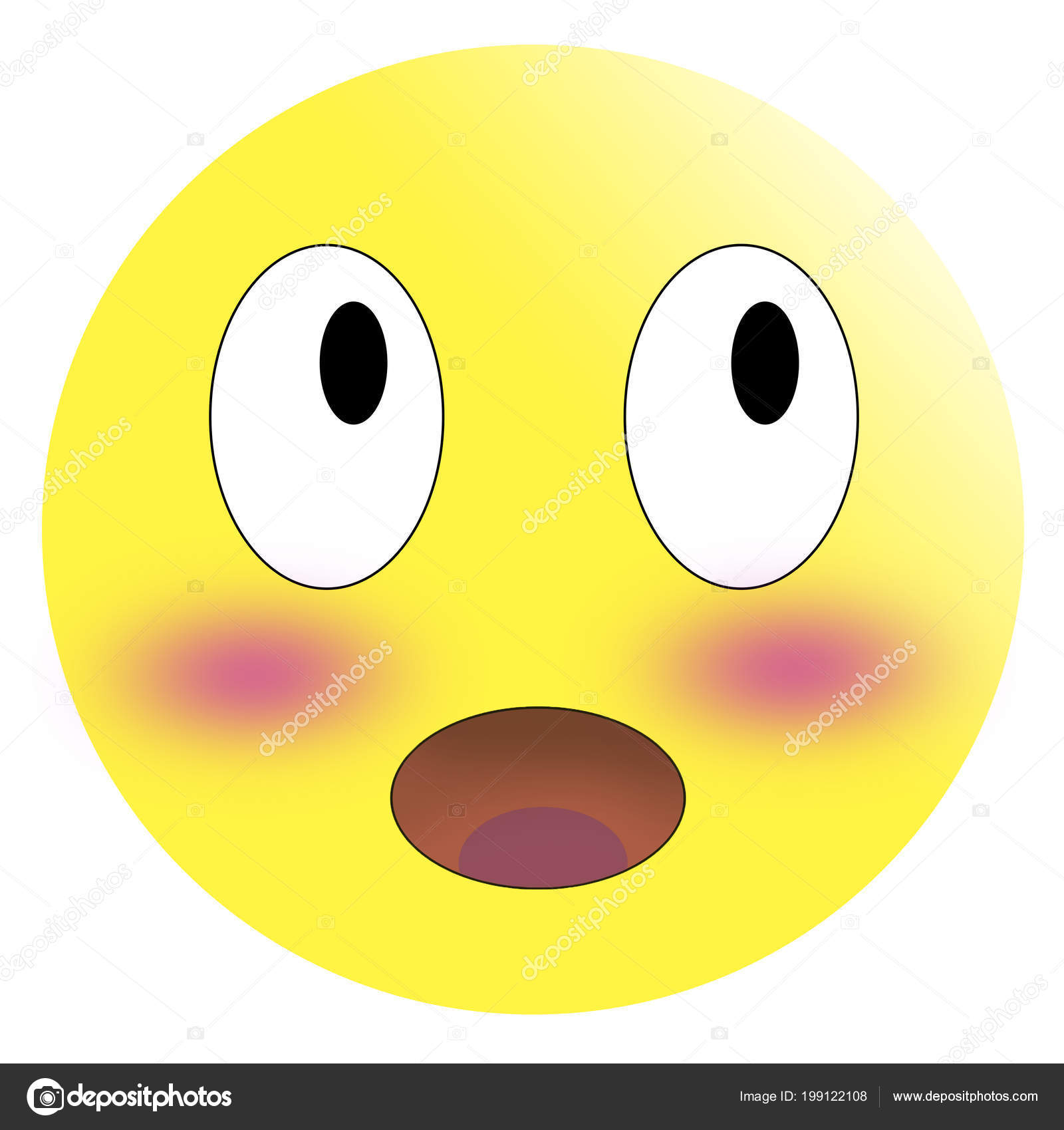 Embarrassed Emoticon Reddened Red Cheeks White Background Isolate Stock Illustration by