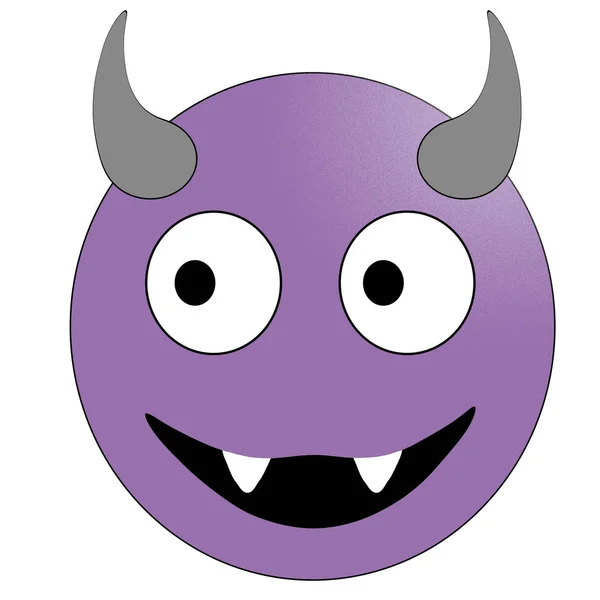 Cara Assustadora Do Halloween Sobre Fundo Violeta Cara De Sorriso