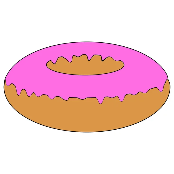 Süße und schöne mehrfarbige Donut, Illustration, auf weißem Hintergrund. — Stockfoto