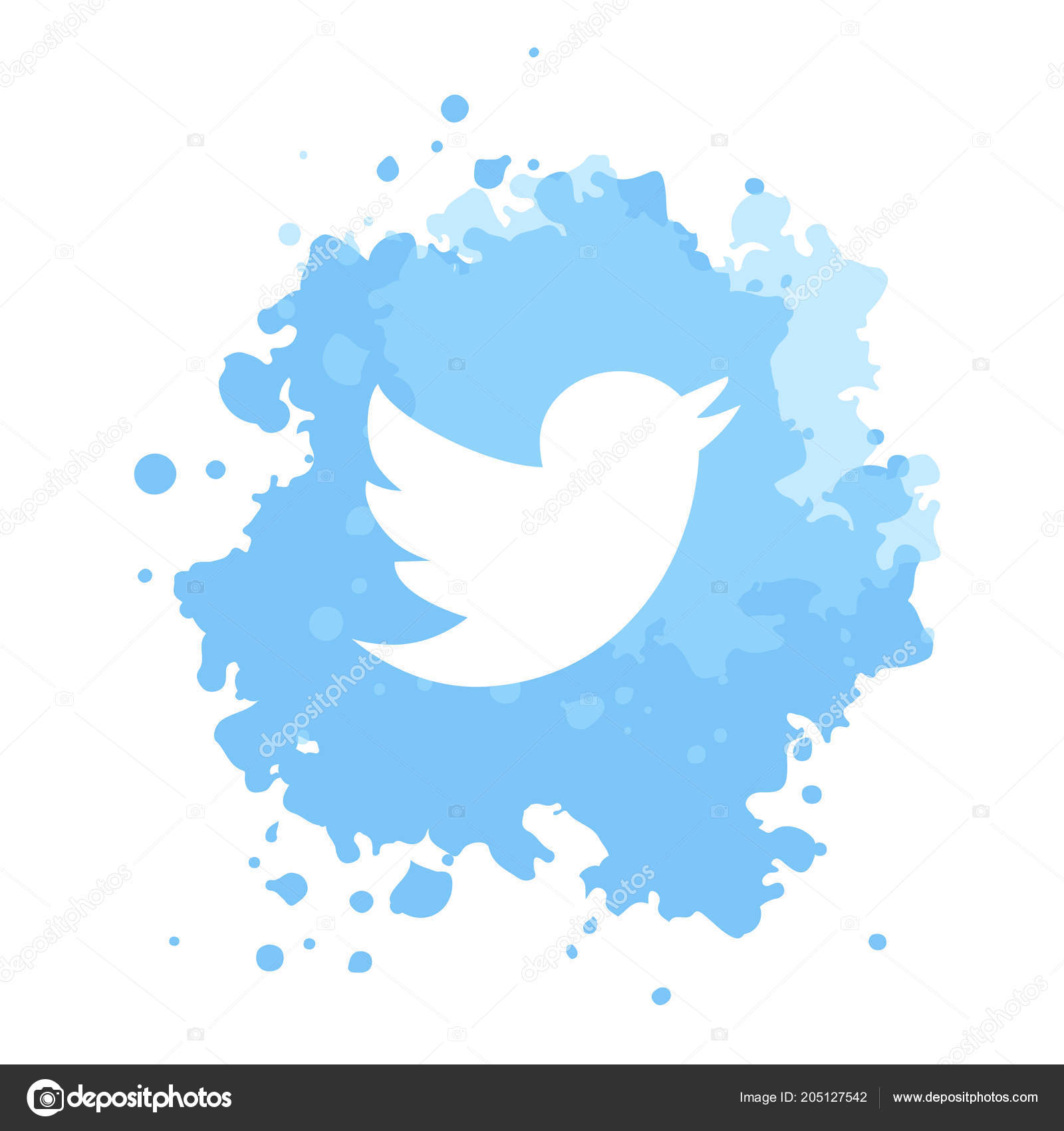 Icon Twitter Logo Vector Watercolor Social Media Vector Image By C Lemonkey Vector Stock