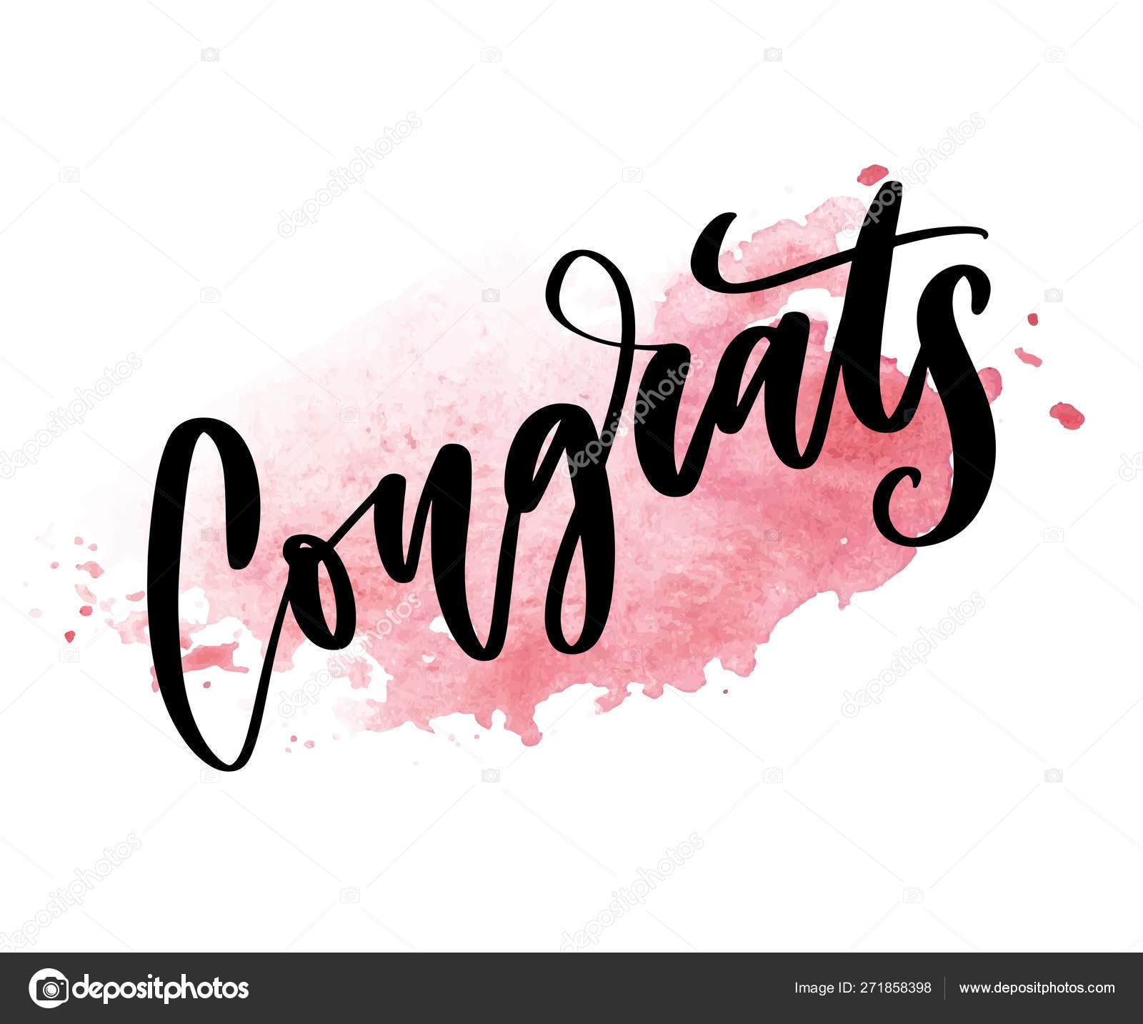 Parabens Letras Escritas A Mao Para Cartao De Parabens Cartao De Saudacao Convite E Impressao Isolado No Fundo Slogan Vetores De Stock C Lemonkey 271858398