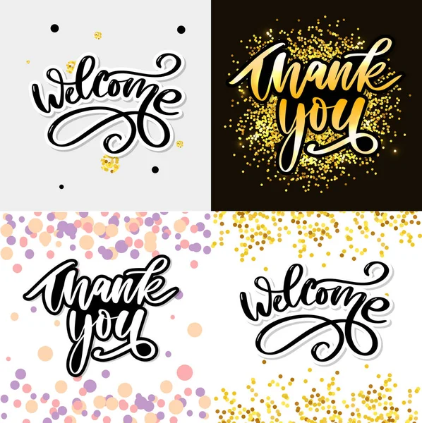 Thank You handwritten inscription. Hand drawn lettering. Thank You calligraphy. Thank you card. Vector illustration. Slogan