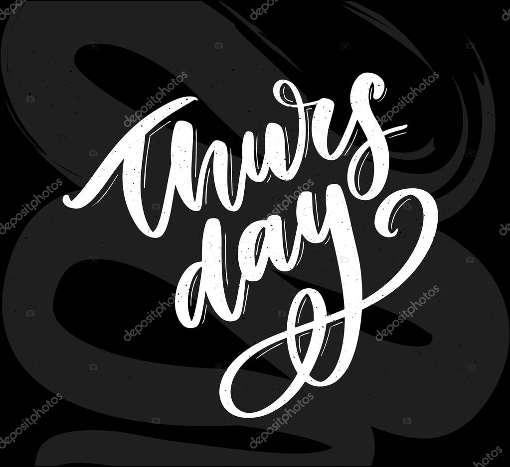 Happy Thursday Fireworks Today Day Weekdays Calender Lettering Handwritten 283470240 Larastock larastock