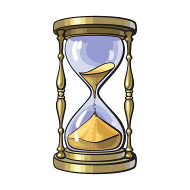 Old gold hourglass clipart