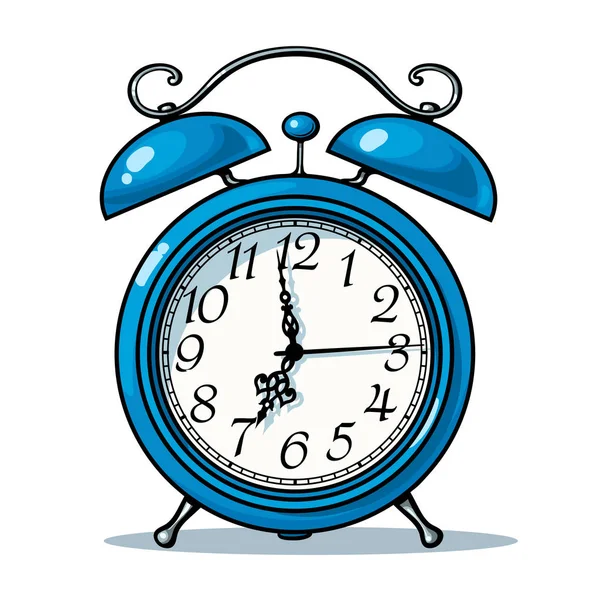 Reloj despertador azul de dibujos animados — Vector de stock