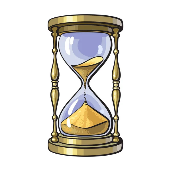 Old gold hourglass — Stock Vector