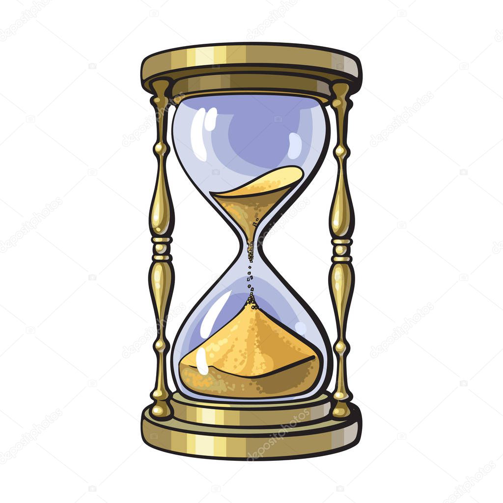 Old gold hourglass