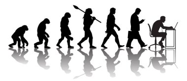 Theory of evolution of man clipart
