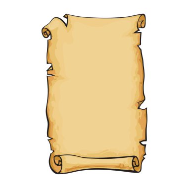 Parşömen, eski kağıt kaydırma. Çizilmiş vektör çizim el