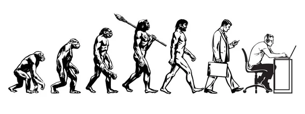 Θεωρία της εξέλιξης του ανθρώπου — Διανυσματικό Αρχείο