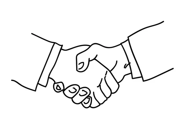 Sketch of handshake. Hand drawn vector. — Stock Vector