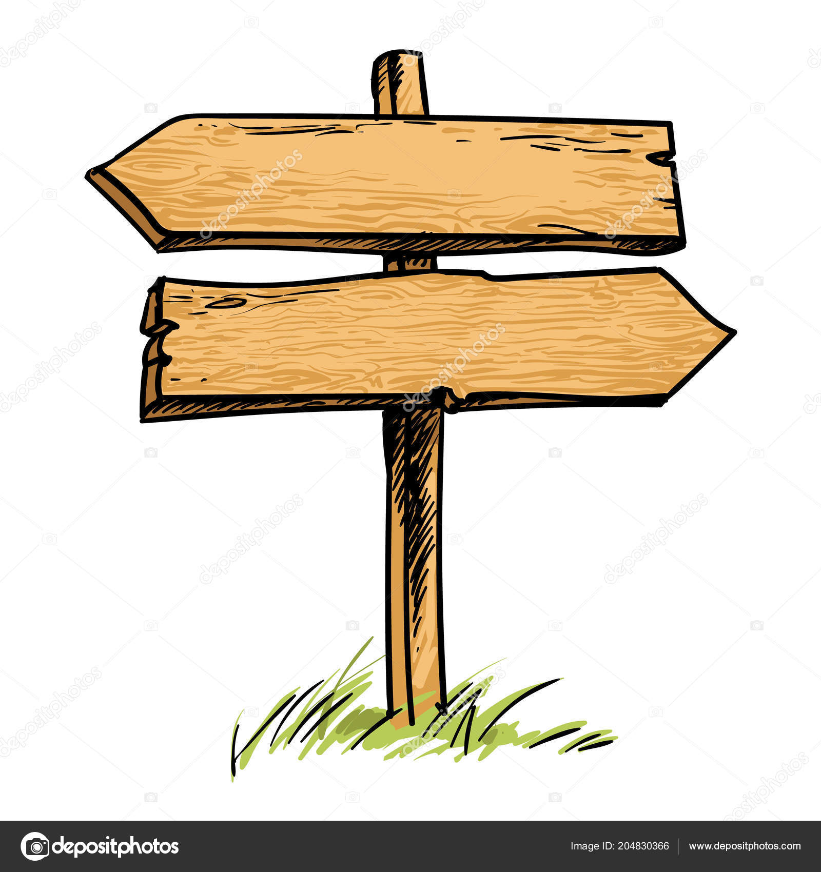 Image vectorielle Vieux panneau de direction double en bois par ©UncleLeo -  204830366, image size:1600x1700