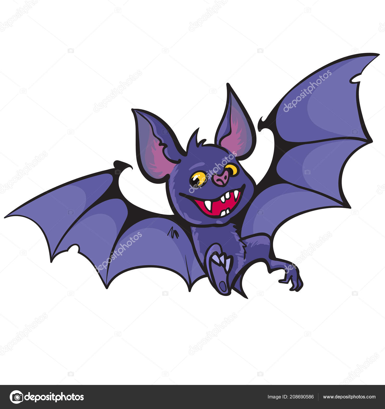 Cute cartoon vampire bat. Halloween character. Vector Stock Vector Image by  ©UncleLeo #208690586