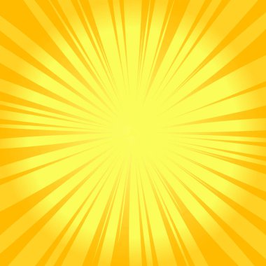 Yaz sunburst arka plan. Parlak parlak zemin sarı ışınları ile. Vektör