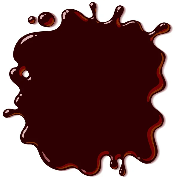 Derramó fondo de chocolate caliente. Salpicadura marrón. Vector — Archivo Imágenes Vectoriales