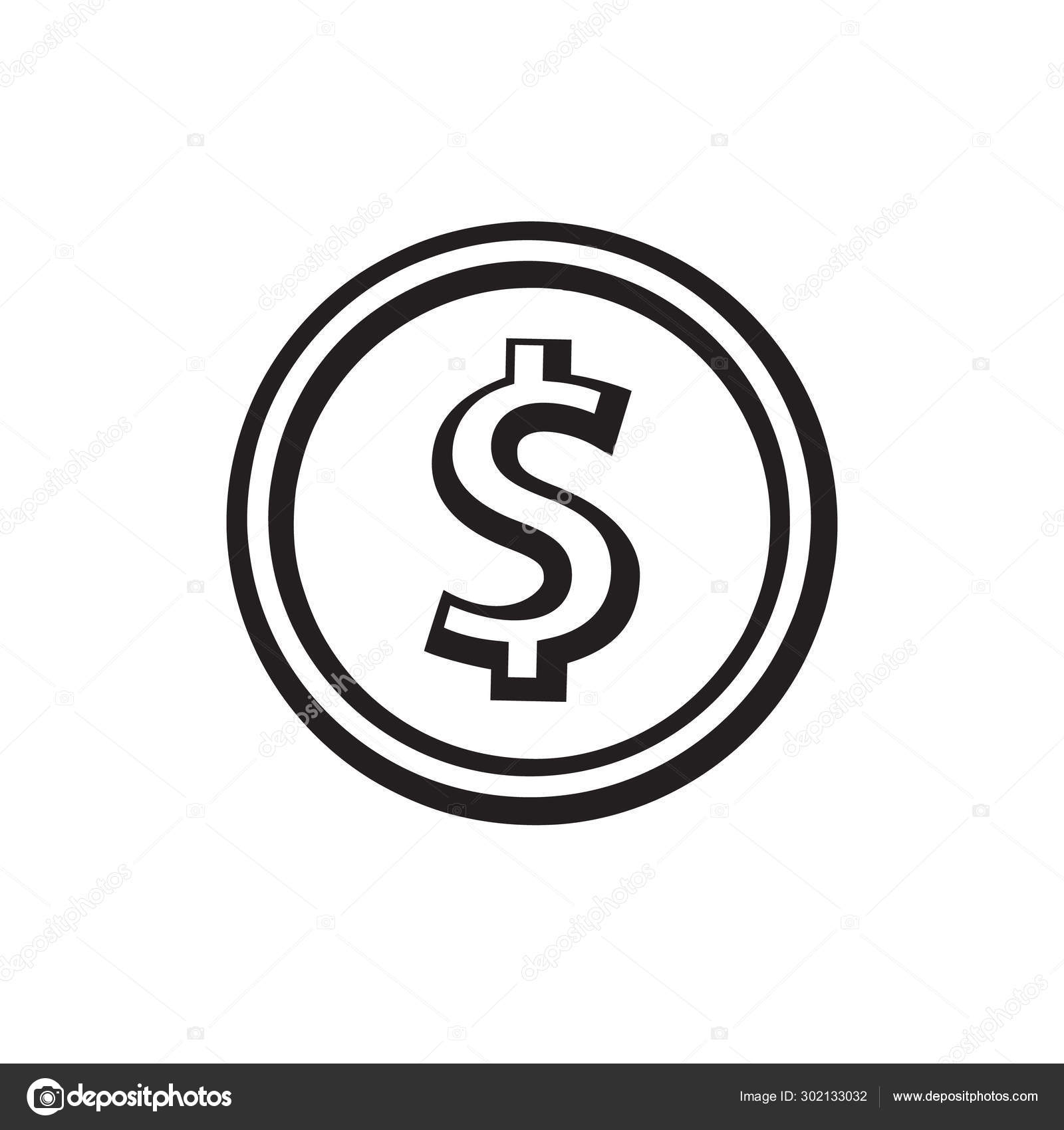 硬币与美元符号图标。美元货币符号。货币概念。白色背景上的矢量插图. 图库矢量图©UncleLeo 302133032