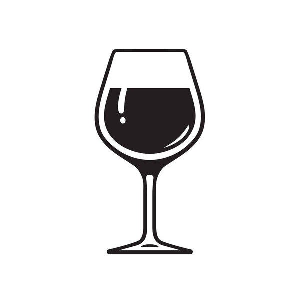 Glass of wine. Wineglass icon. Vector illustration on white background.