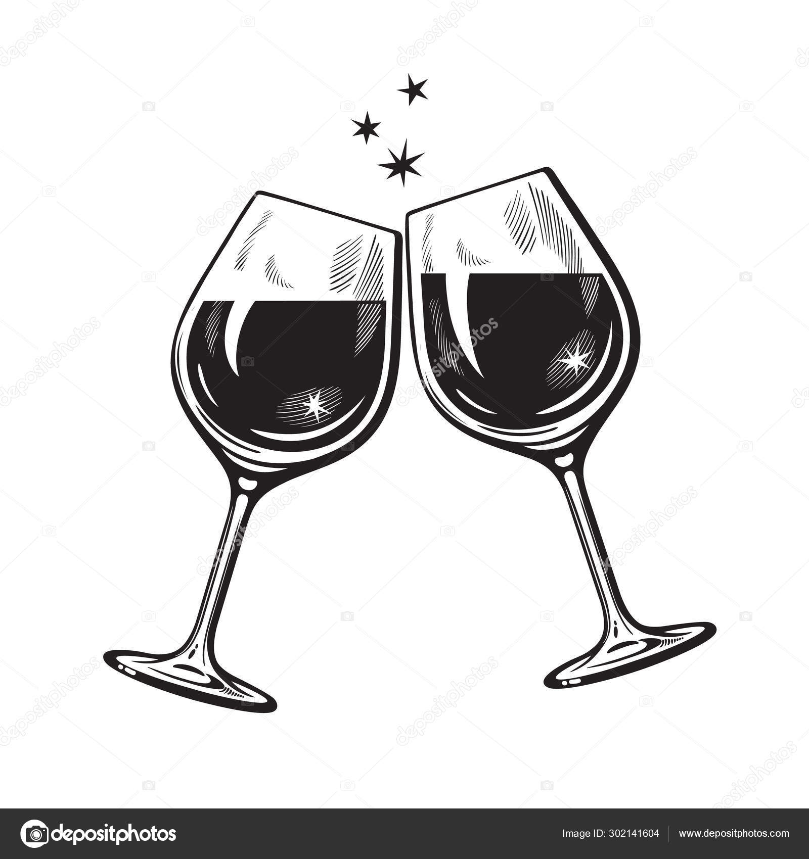 Antique Wine Glass Vector