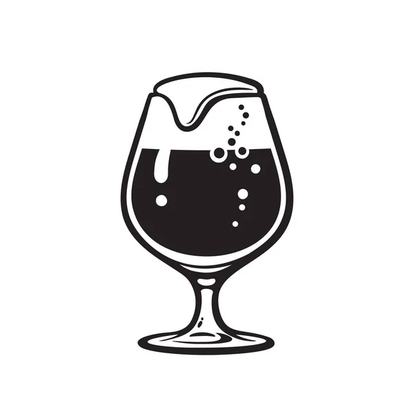 Snifter verre à bière. Illustration vectorielle dessinée à la main sur fond blanc . — Image vectorielle