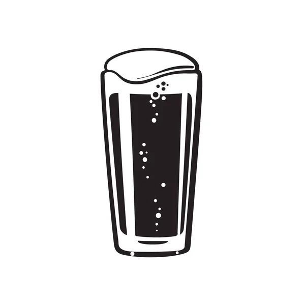 Ποτήρι μπύρας Σέικερ. Χειροποίητη διανυσματική απεικόνιση σε λευκό φόντο. — Διανυσματικό Αρχείο