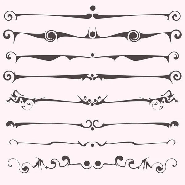 Sayfaları, mektuplar, tebrikler, davetiyeler, diploma ve diğer belgeler tasarımı için skeç dekoratif grafik elemanları.