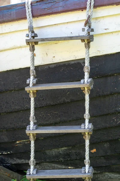 Rope Ladder Board Ship — Stock Photo, Image