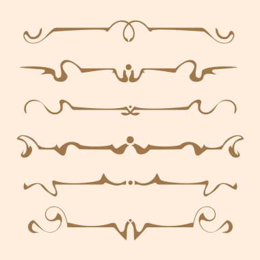 Sayfaları, mektuplar, tebrikler, davetiyeler, diploma ve diğer belgeler tasarımı için skeç dekoratif grafik elemanları.