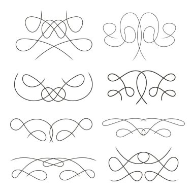 Düğün davetiyeleri, maketler, diploma, harfler, afiş ve diğer promosyon malzemeleri kaligrafi tasarım unsurları.