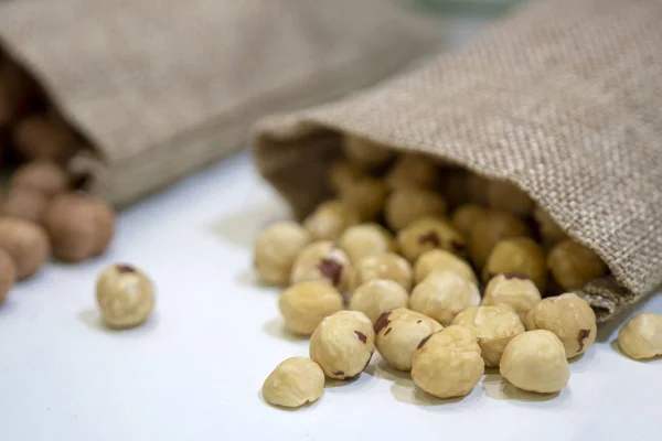 Purified Hazelnuts Small Bag — Stock Photo, Image