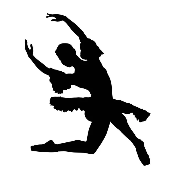 Balletto Silhouette Fondo Bianco Balletto Classico — Vettoriale Stock
