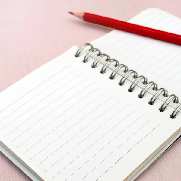 Red Pencil Notebook Notes — Stock Photo, Image