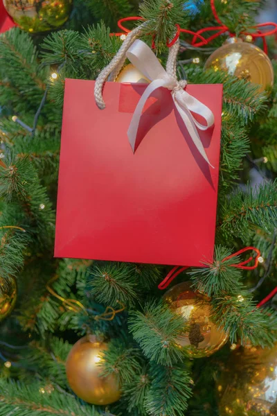Gift Box Christmas Fir Place Inscription — Stock Photo, Image