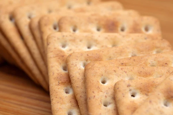 Cracker Sguare Secco Tavolo Legno — Foto Stock