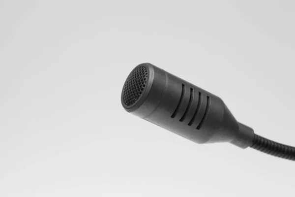 Black Computer Microphone White Background — Stock Photo, Image