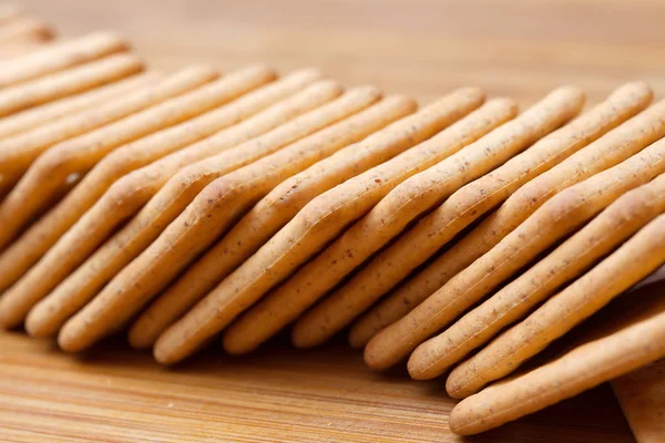 Galletas Sguare Secas Una Mesa Madera — Foto de Stock