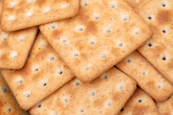 Galletas Sguare Secas Una Mesa Madera — Foto de Stock