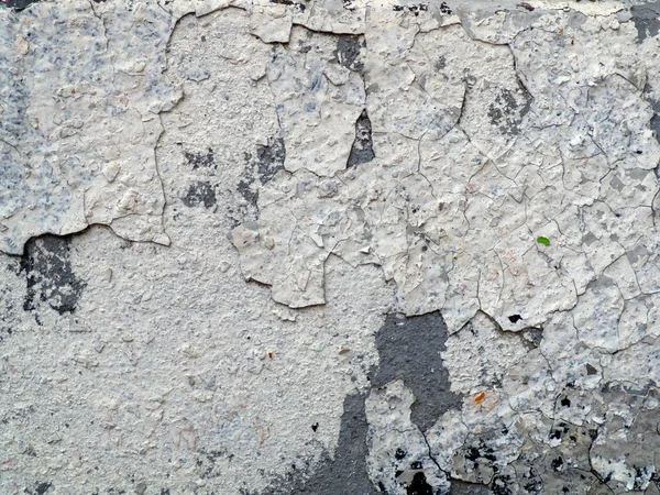 Gray Gebarsten Verf Een Oude Muur Achtergrond Oppervlakte Vernietigd Door — Stockfoto