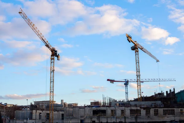 Large Construction Cranes View — Stock Photo, Image