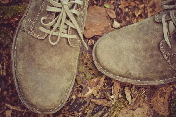 Novos Sapatos Masculinos Castanhos Elegantes — Fotografia de Stock