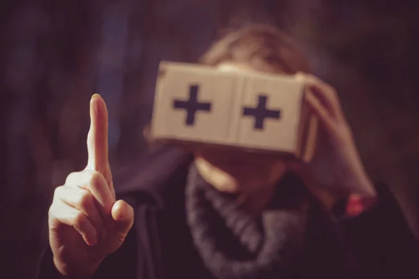 Karton Virtuális Valóság Szemüveg — Stock Fotó