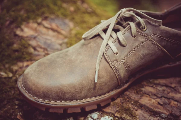 New Stylish Brown Men Shoes — Stock Photo, Image