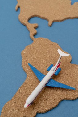 Anahat kıta Güney Amerika ve uçak.