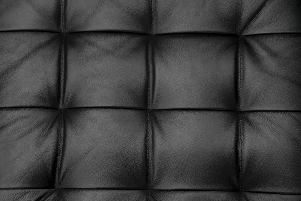 Textura Sofá Couro Preto — Fotografia de Stock