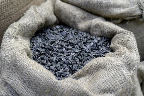 Sunflower seeds in bag at the market