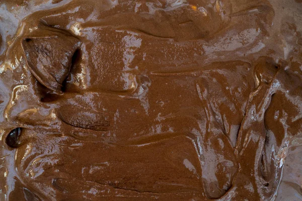 Texture of chocolate ice cream. Top view.