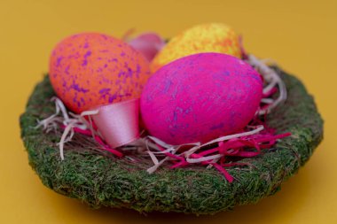 portre renkli Paskalya yortusu yumurta