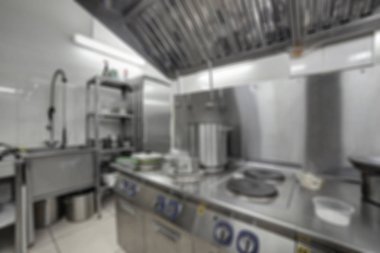 Restoranda mutfak, yumuşak odak arka plan
